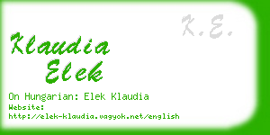 klaudia elek business card
